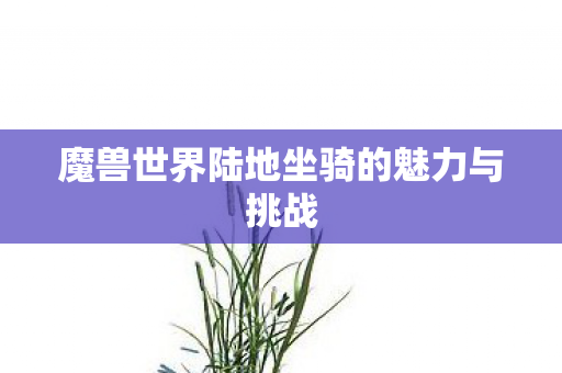 魔兽世界陆地坐骑的魅力与挑战 魔兽世界陆地坐骑的魅力与挑战