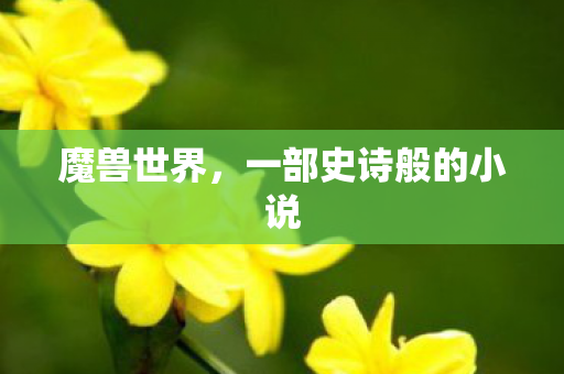 魔兽世界，一部史诗般的小说