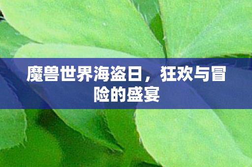 魔兽世界海盗日，狂欢与冒险的盛宴