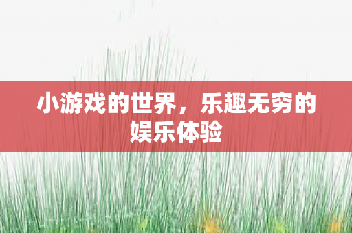 小游戏的世界,乐趣无穷的娱乐体验 小游戏的世界,乐趣无穷的娱乐体验