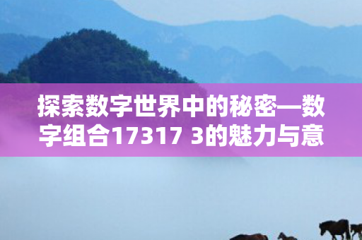 探索数字世界中的秘密—数字组合17317 3的魅力与意义