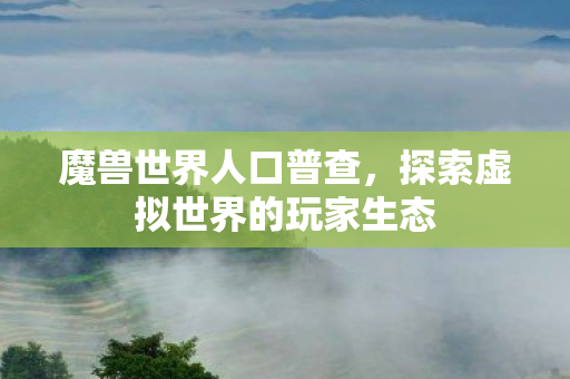 魔兽世界人口普查,探索虚拟世界的玩家生态 魔兽世界人口普查,探索虚拟世界的玩家生态