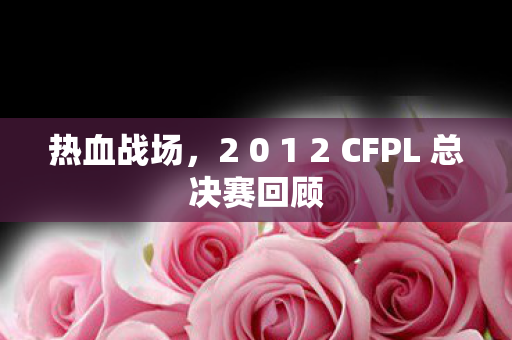 热血战场，2 0 1 2 CFPL 总决赛回顾