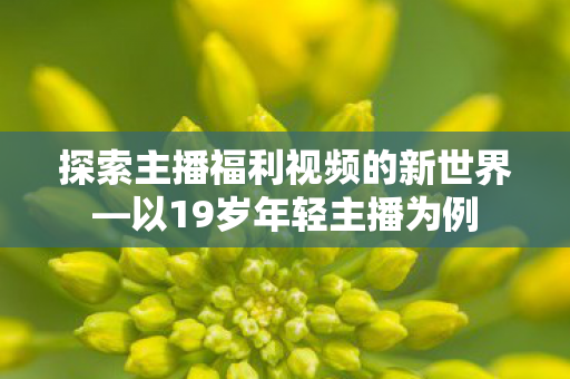 探索主播福利视频的新世界—以19岁年轻主播为例