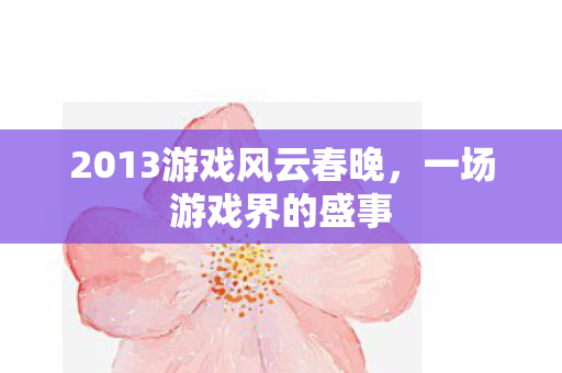 2013游戏风云春晚,一场游戏界的盛事 2013游戏风云春晚,一场游戏界的盛事