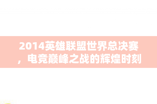 2014英雄联盟世界总决赛，电竞巅峰之战的辉煌时刻