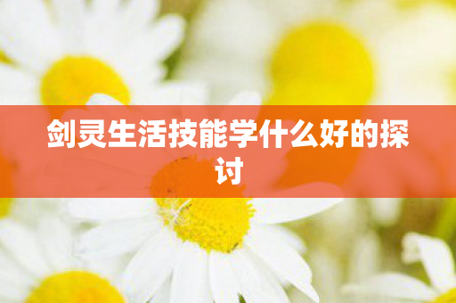 剑灵生活技能学什么好的探讨 剑灵生活技能学什么好的探讨