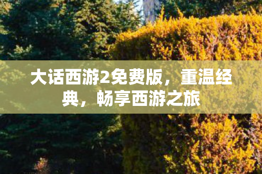 大话西游2免费版，重温经典，畅享西游之旅