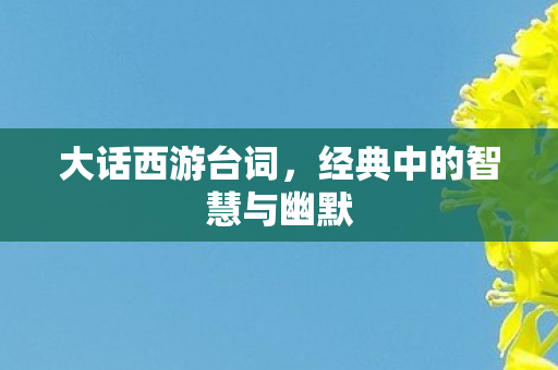 大话西游台词，经典中的智慧与幽默
