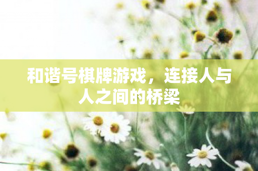 和谐号棋牌游戏,连接人与人之间的桥梁 和谐号棋牌游戏,连接人与人之间的桥梁