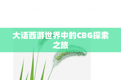 大话西游世界中的CBG探索之旅 大话西游世界中的CBG探索之旅