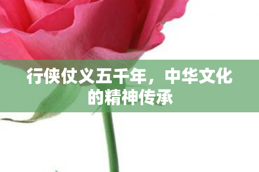 行侠仗义五千年，中华文化的精神传承