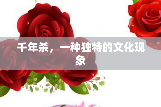 千年杀，一种独特的文化现象