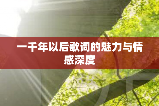 一千年以后歌词的魅力与情感深度 一千年以后歌词的魅力与情感深度