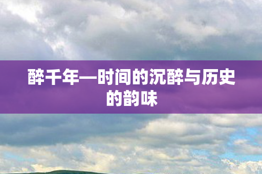 醉千年—时间的沉醉与历史的韵味