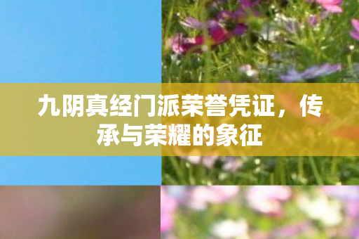 九阴真经门派荣誉凭证，传承与荣耀的象征