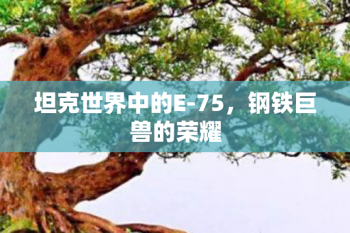坦克世界中的E-75，钢铁巨兽的荣耀