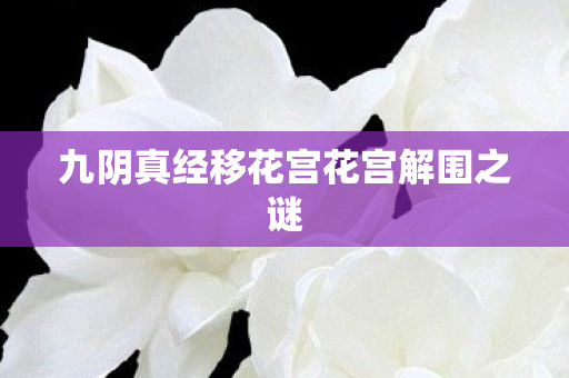 九阴真经移花宫花宫解围之谜 九阴真经移花宫花宫解围之谜