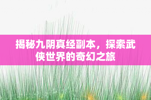 揭秘九阴真经副本，探索武侠世界的奇幻之旅