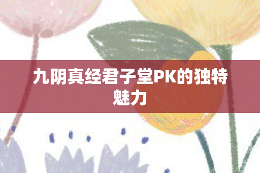 九阴真经君子堂PK的独特魅力