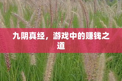 九阴真经，游戏中的赚钱之道