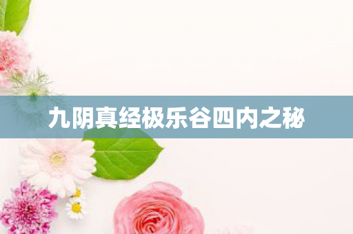 九阴真经极乐谷四内之秘