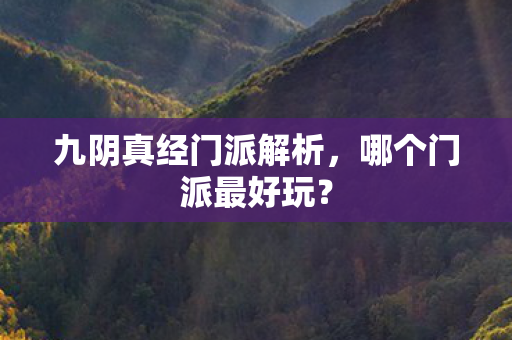 九阴真经门派解析，哪个门派最好玩？