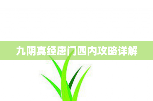 九阴真经唐门四内攻略详解