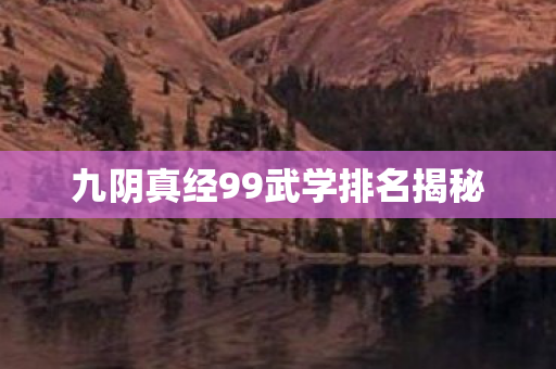 九阴真经99武学排名揭秘