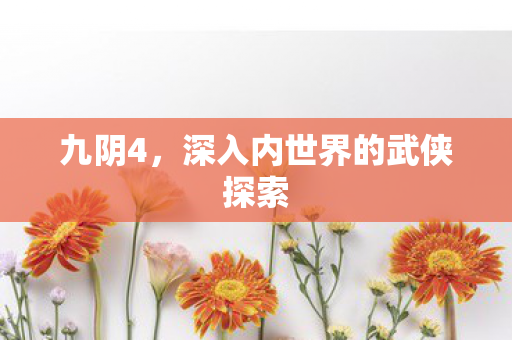 九阴4，深入内世界的武侠探索