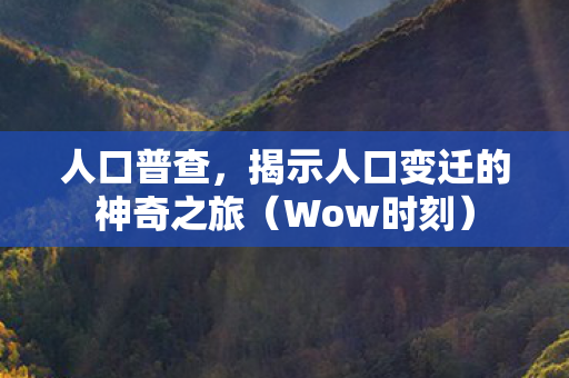 人口普查，揭示人口变迁的神奇之旅（Wow时刻）