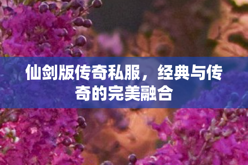 仙剑版传奇私服，经典与传奇的完美融合
