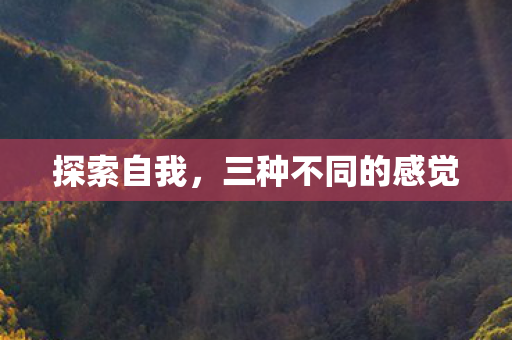 探索自我，三种不同的感觉