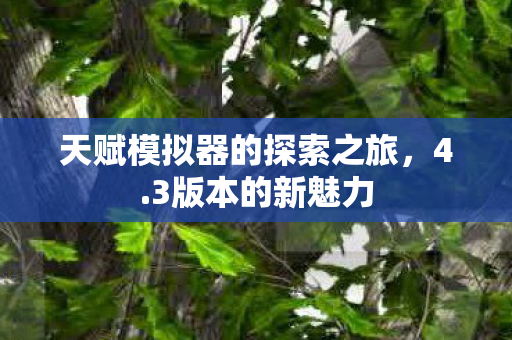 天赋模拟器的探索之旅，4.3版本的新魅力
