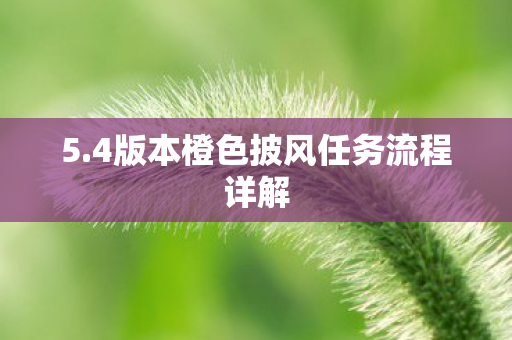5.4版本橙色披风任务流程详解