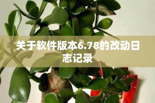 关于软件版本6.78的改动日志记录