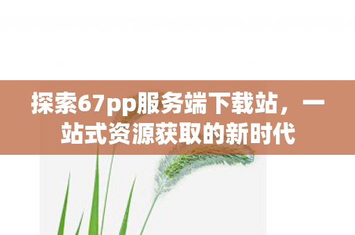 探索67pp服务端下载站，一站式资源获取的新时代
