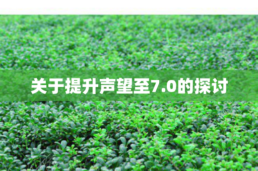 关于提升声望至7.0的探讨 关于提升声望至7.0的探讨