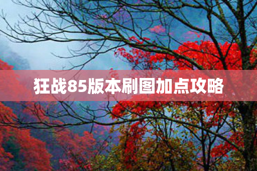 狂战85版本刷图加点攻略