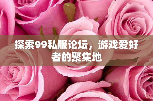探索99私服论坛，游戏爱好者的聚集地