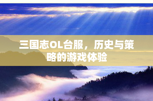 三国志OL台服，历史与策略的游戏体验