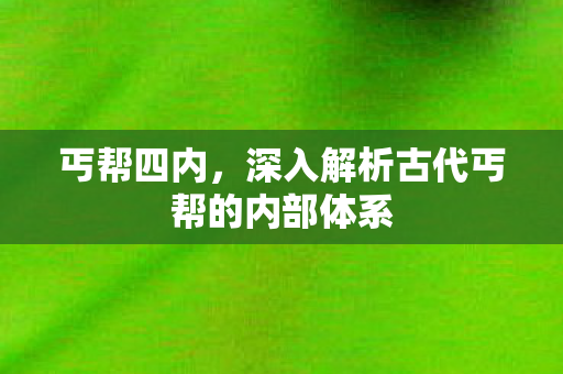丐帮四内,深入解析古代丐帮的内部体系 丐帮四内,深入解析古代丐帮的内部体系