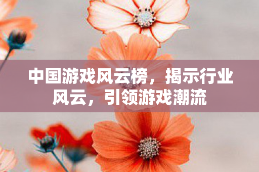 中国游戏风云榜,揭示行业风云,引领游戏潮流 中国游戏风云榜,揭示行业风云,引领游戏潮流