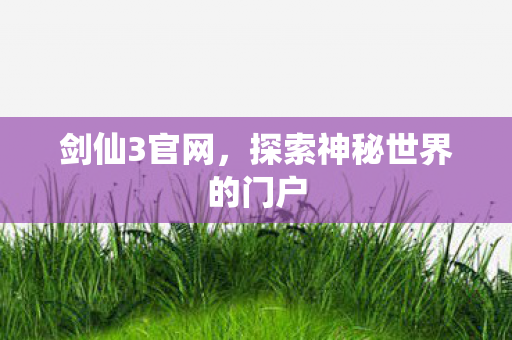 剑仙3官网，探索神秘世界的门户