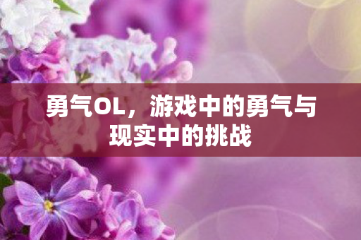 勇气OL，游戏中的勇气与现实中的挑战
