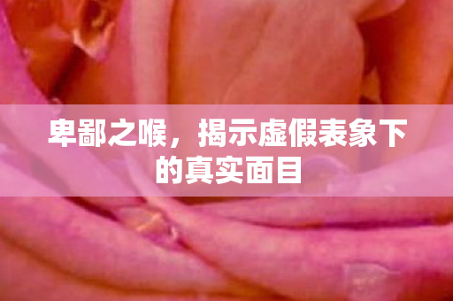 卑鄙之喉，揭示虚假表象下的真实面目