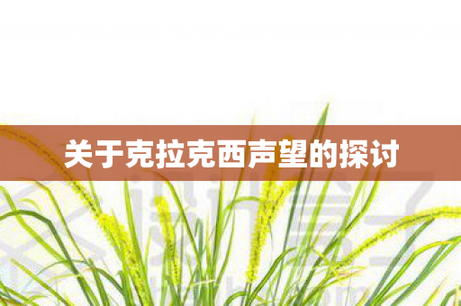 关于克拉克西声望的探讨