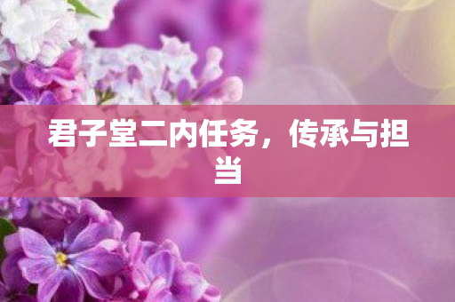 君子堂二内任务，传承与担当