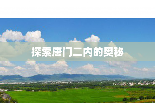 探索唐门二内的奥秘 探索唐门二内的奥秘