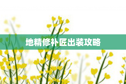 地精修补匠出装攻略